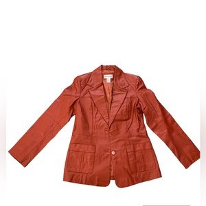 Newport news red leather jacket in size 10